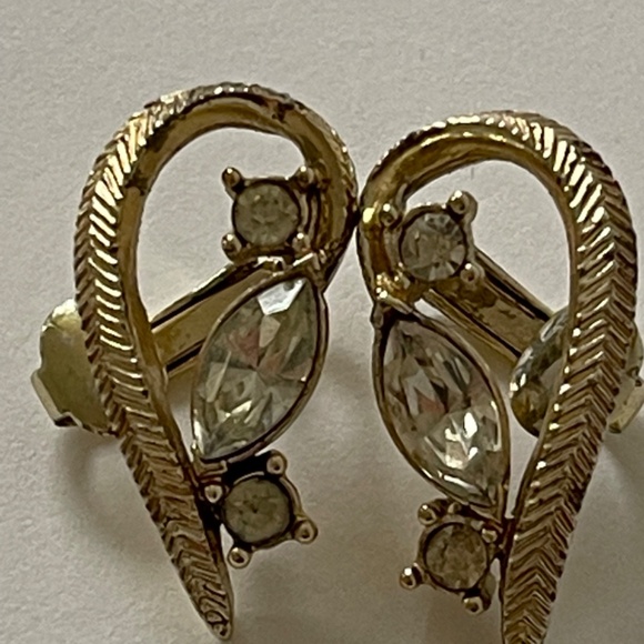 Earrings Vintage Jomaz Berger Coro Signed 3 Pairs Pearls Rhinestones - Picture 4 of 15